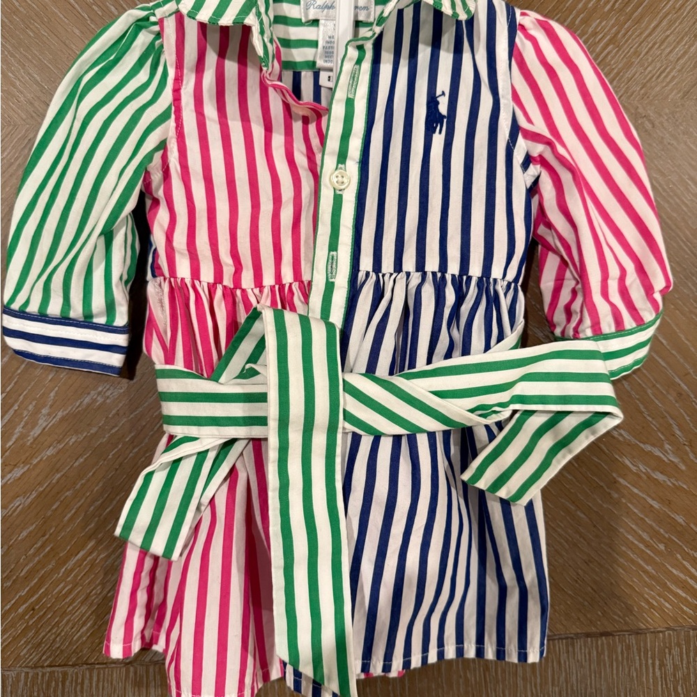 Striped Kids Shirt by Ralph Lauren - Pink, Green, and Blue